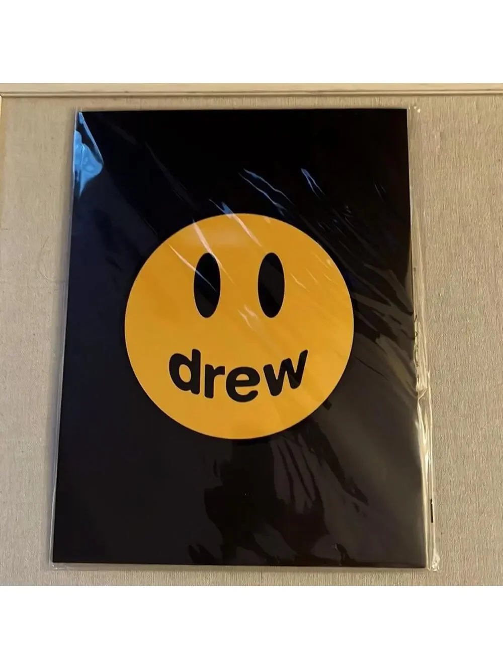 Drew House Black 2 pocket folder with mascot logo on front NWT